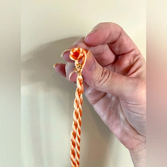 Urban Outfitters Blue Floral and Orange Rope Necklace NWOT - Picture 3 of 3